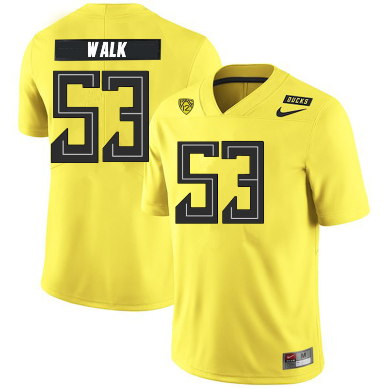 2019 Men #53 Ryan Walk Oregon Ducks College Football Jerseys Sale-Yellow